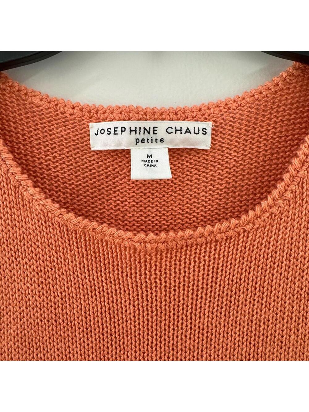 Vintage 70s Orange Crochet Knit Sweater Tank Top Boho Festival Vest PM - Picture 3 of 4